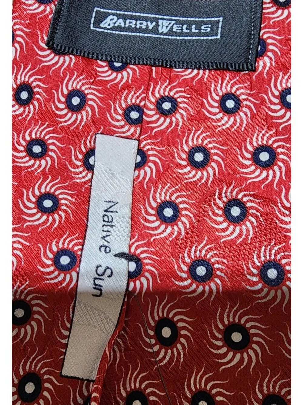 Vintage BARRY WELLS Native Sun Silk Tie